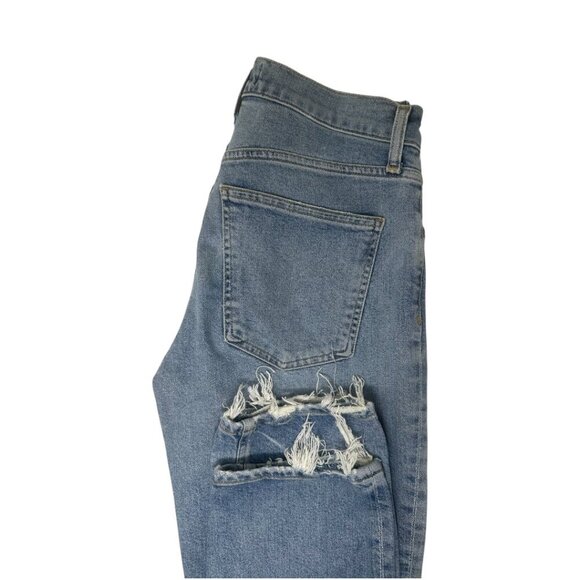 Agolde Kye Mid Rise Straight Leg Crop Jeans Size 25 In Forseen Faded Distressed - Picture 11 of 16